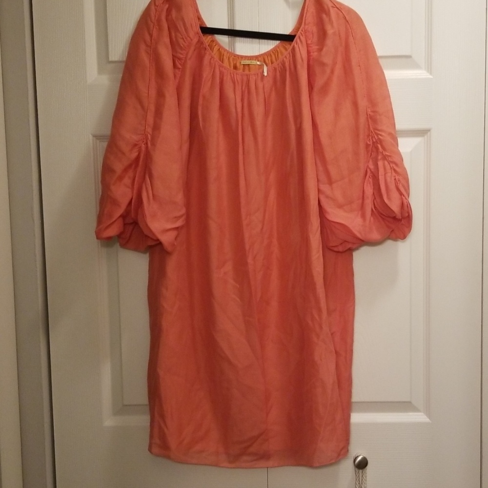 Cotton Tunic Dress (Coral)